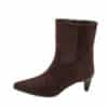Amour støvle til dame i brun med spids snude og funktionel lynlås samt stilethæl