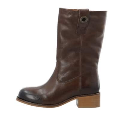 Cashott Casvilma Pull On Mid Cut støvle til dame i mørkebrun med skindoverdel og varm foring samt lynlås