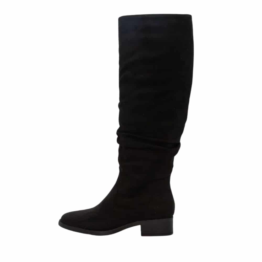 Duffy Tranto Uno lang støvle til dame i sort med lynlås og hæl på 3,5 cm