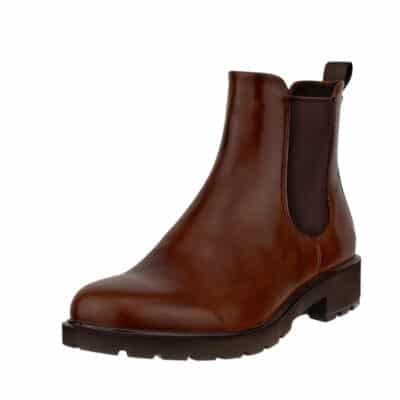 Ecco Metropole Vienna W støvle til dame i brun med skindoverdel samt elastik på begge sider og en udtagelig Dual-fit sål