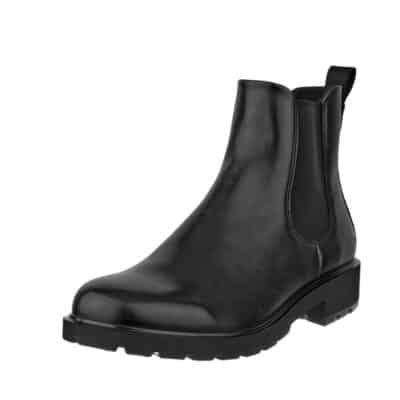 Ecco Metropole Vienna W støvle til dame i sort med skindoverdel og udtagelig Dual-fit sål samt elastik på begge sider