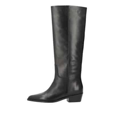 Phenumb Copenhagen Confidence lang damestøvle i sort læder med langt skaft og blokhæl på 4,5 cm.