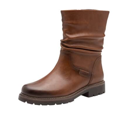 Tamaris støvle til dame i brun med lynlås og let foring samt Touch-it sål