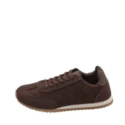 Amour sneakers til dame i brun med snørebånd og rillet ydersål