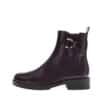 Gabor støvle til dame i mørkebrunt skind med lynlås og elastik samt let foring og udtagelig indersål