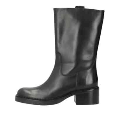 Phenumb Copenhagen Exposed støvle til dame i sort kernelæder med blokhæl på 5 cm.