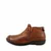 Relaxshoe støvle til dame i brunt skind med to lynlåse og let foring samt udtagelig sål i skind