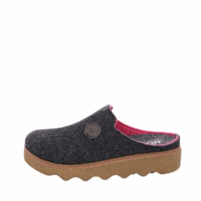 Rohde Easys N°35 hjemmesko til dame i grå filt med bredde G