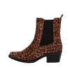 Duffy Messina Undici støvle til dame i leopard med elastik og blokhæl samt spids snude
