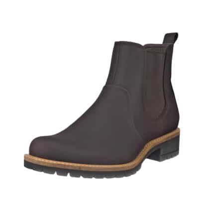 Ecco Elaina chelseastøvle til dame i brun nubucklæder med elastik og udtagelig sål