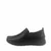 Relaxshoe sko til dame i sort skind med lynlås og elastik samt udtagelig skindsål samt lille kilehæl