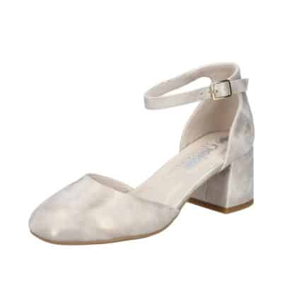 Rieker pumps til dame i metallic guld med spænde detalje samt blokhæl på 5,5 cm