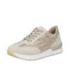Rieker sneakers til dame i beige med udtagelig sål og snørebånd samt Rieker Antistress